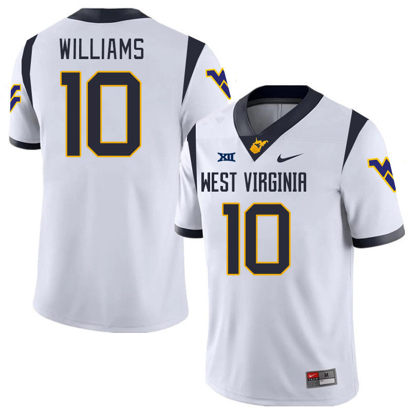 #10 Jarel Williams West Virginia Mountaineers College 2024 New Uniforms Football Jerseys Stitched Sale-White